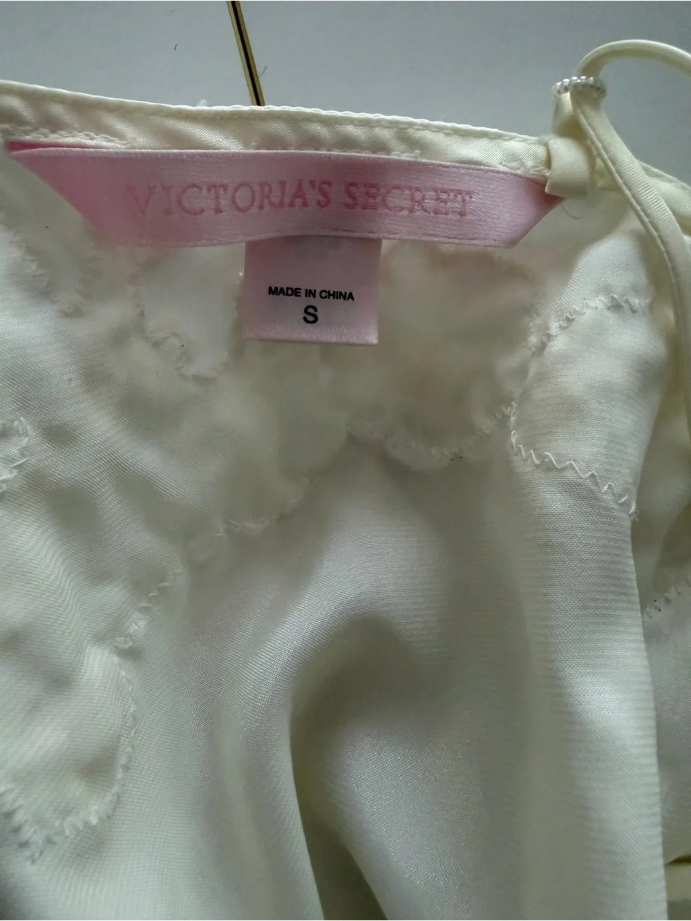 Vintage Victoria Secret’s ivory satin slip dress | Embroidered Lace maxi night S